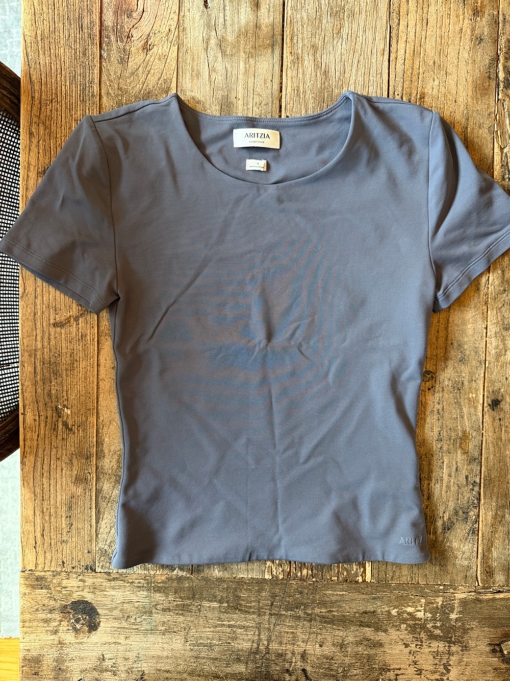 Aritzia Short Sleeve Crew Tee in Slate Blue